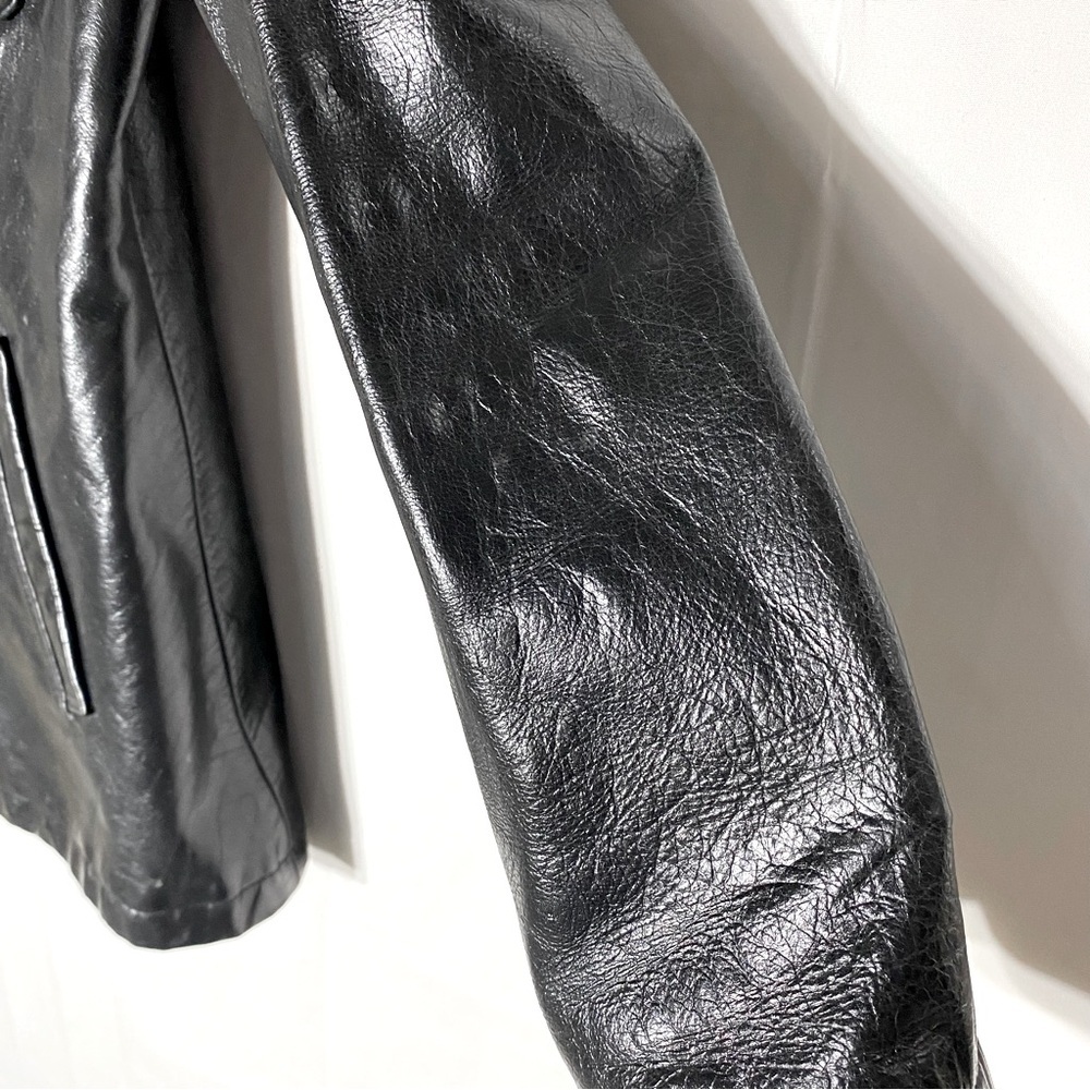 Vintage 90s Dockers Outerwear Black Genuine Leather Jacket M Streetwear Indie - Picture 10 of 12